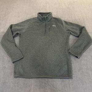 Patagonia Sweater Mens Medium Green Long Sleeve 1/4 Zip Better Sweater Fleece